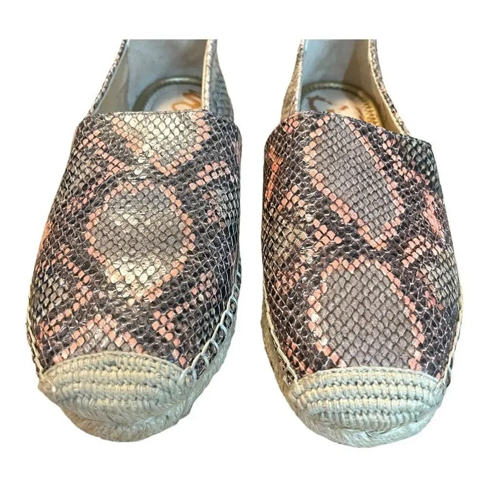 Sam Edelman Kesia Espadrille Flats Women's Snake Skin, Multi Size 6 NEW 40% off